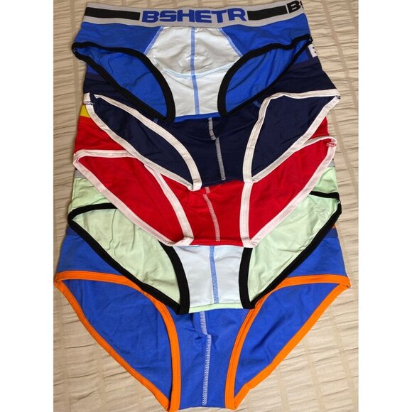 Bshetr Mens Underwear Brief 5-pack, cotton low rise, multi color, New - Picture 2 of 7